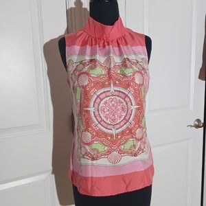 VINEYARD VINES Silk 'Compass Shell' Sleeveless Top